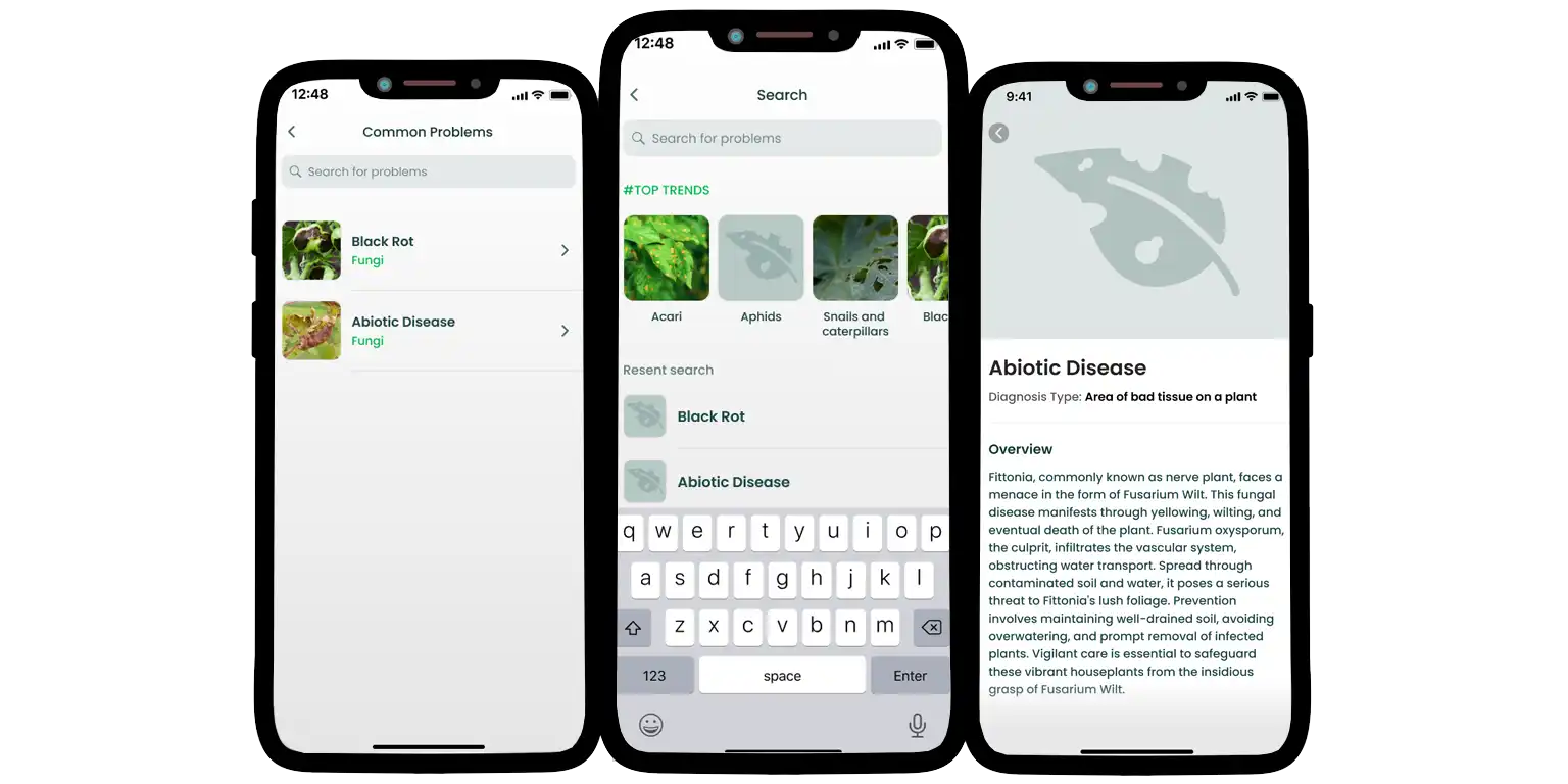 A screen from the Plant Finder app.